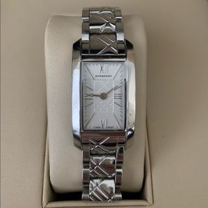 Burberry Rectangular Stainless Steel Watch